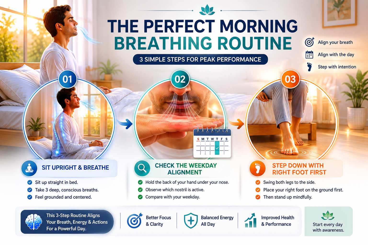 Never Have a Bad Day Again : Morning Breathing Routine for Productivity