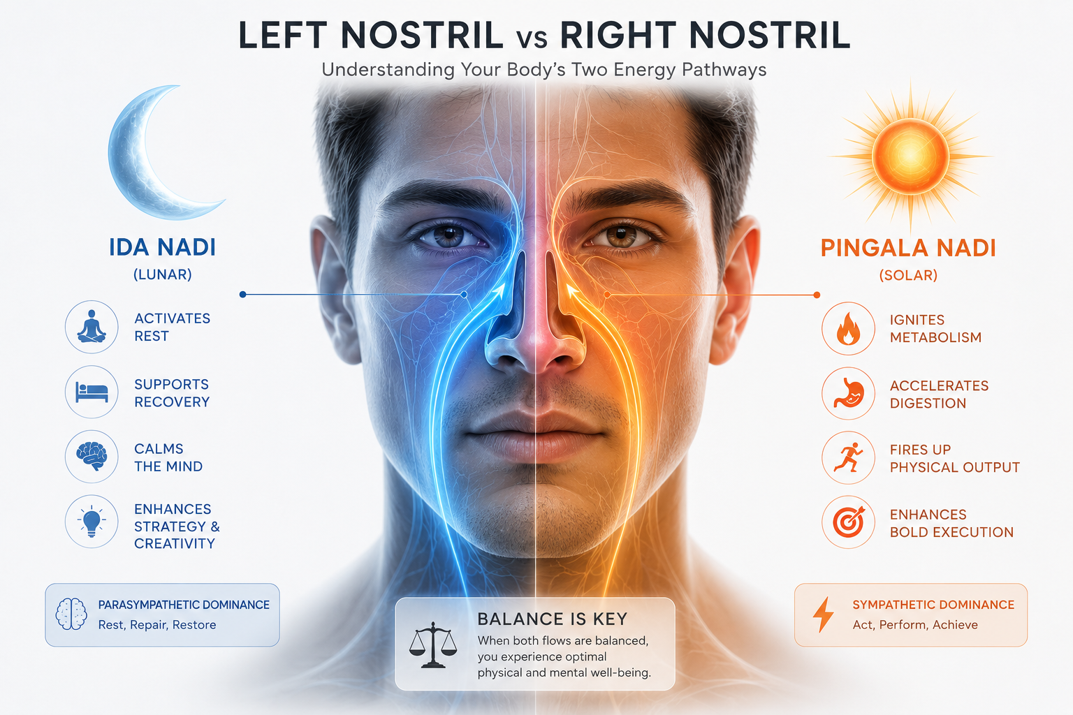 Left Nostril vs Right Nostril : Which One to breathe Through for Success, Health & Calm